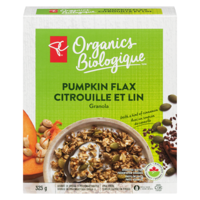 PC Organics Organic Pumpkin Flax Granola 325 g, $1.69/100g