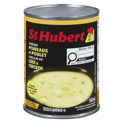 St Hubert Cream of Leek and Chicken Soup 540 ml, $0.56/100ml