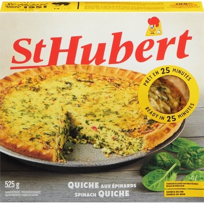 St Hubert Spinach Quiche  525 g, $1.90/100g