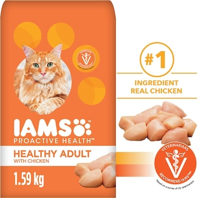 Iams Proactive Health Healthy Adult with Chicken Dry Cat Food 1.588 kg, $1.01/100g