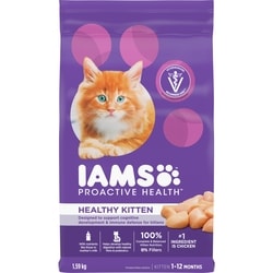 Iams Proactive Health Healthy Kitten Dry Cat Food with Chicken 1.588 kg, $1.07/100g