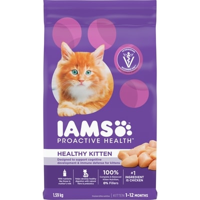 Iams Proactive Health Healthy Kitten Dry Cat Food with Chicken 1.588 kg, $1.04/100g
