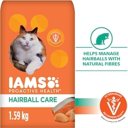Iams Proactive Health Hairball Care with Chicken & Salmon Adult Dry Cat Food 1.588 kg, $1.13/100g