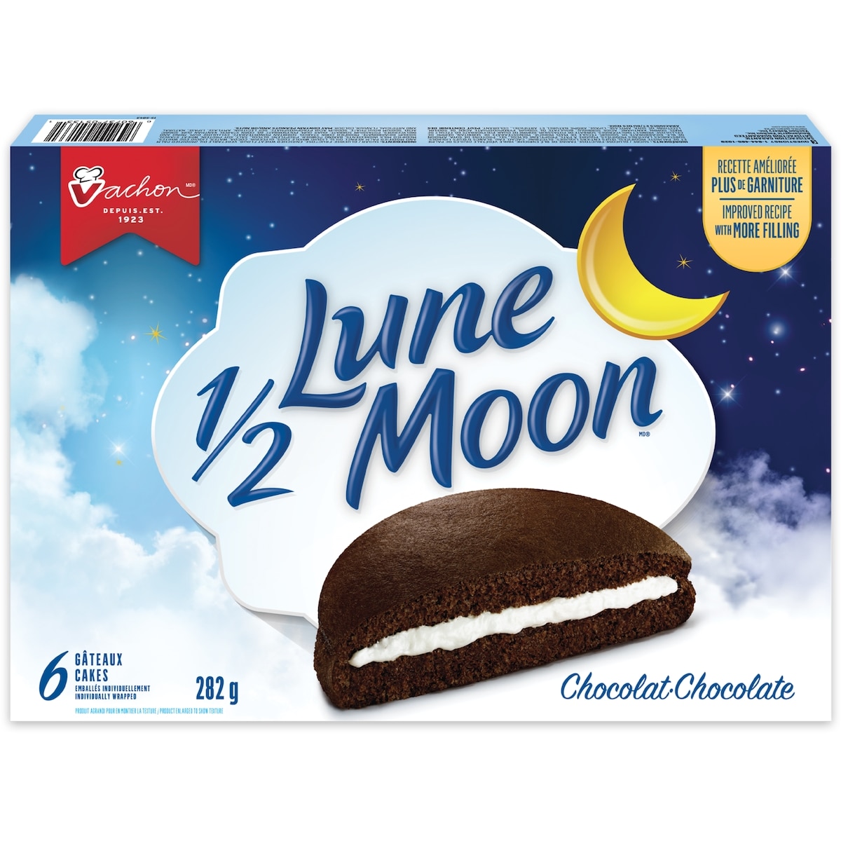 Vachon Gâteaux ½ Luneᴹᴰ moelleux au chocolat 282 g, 1,42 $/100g