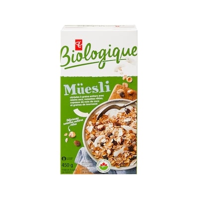 PC Biologique Muësli Biologique 450 g, 1,44 $/100g