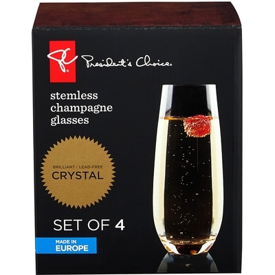 President's Choice Stemless Champagne Glass 1 ea, $16.00/1ea