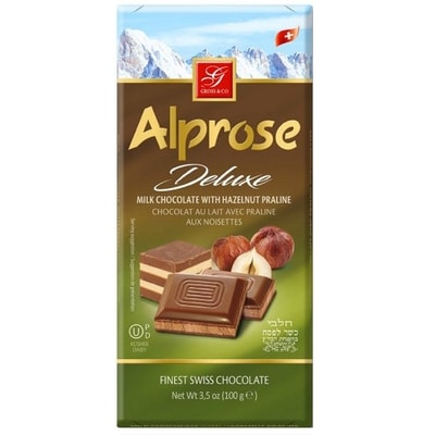 Alprose Chocolat au lait avec praliné aux noisettes 100 g, 6,79 $/100g