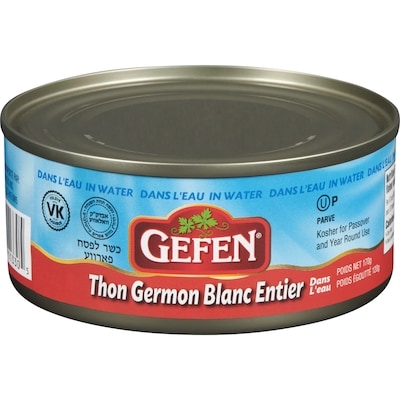 Gefen Thon germon blanc entier casher 170 g, 3,23 $/100g