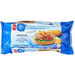 PC Menu Bleu Burgers De Bœuf Maigre Angus 8 X (1.02 Kg) 1.02 kg, 2,45 $/100g
