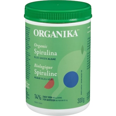 Organika Spiruline biologique en poudre 300 g, 13,33 $/100g