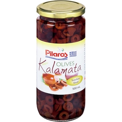 Pilaros Olives kalamata, tranchées 500 ml, 1,26 $/100ml