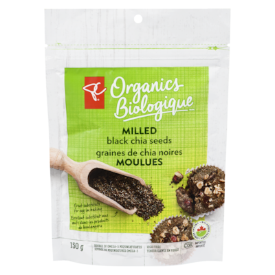 PC Organics Organic Milled Black Chia Seeds 150 g, $3.00/100g