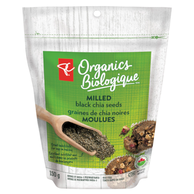 PC Biologique Graines De Chia Noires Moulues 150 g, 3,00 $/100g