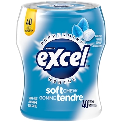 Wrigley’s Menthe poivrée, gomme tendre, sans sucre 1 ea, 5,29 $/1ch