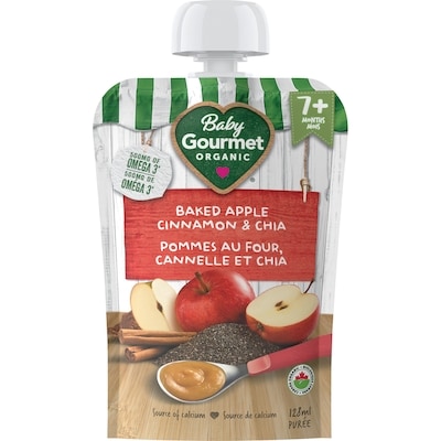 Baby Gourmet Organic Puree Baked Apple Cinnamon & Chia 128 ml, $1.79/100ml