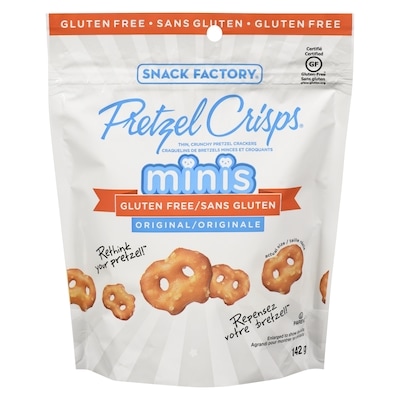 The Snack Factory Pretzel Crisps Gluten Free Minis, Original 142 g, $4.57/100g