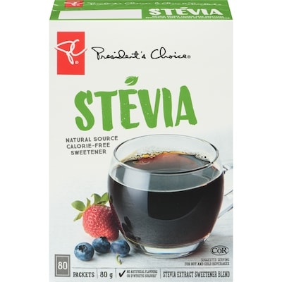 President's Choice Stevia Sweetener Packets 80 g, $6.86/100g