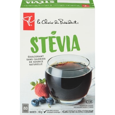 le Choix du Président Sachets d'édulcorant Stevia 80 g, 6,86 $/100g