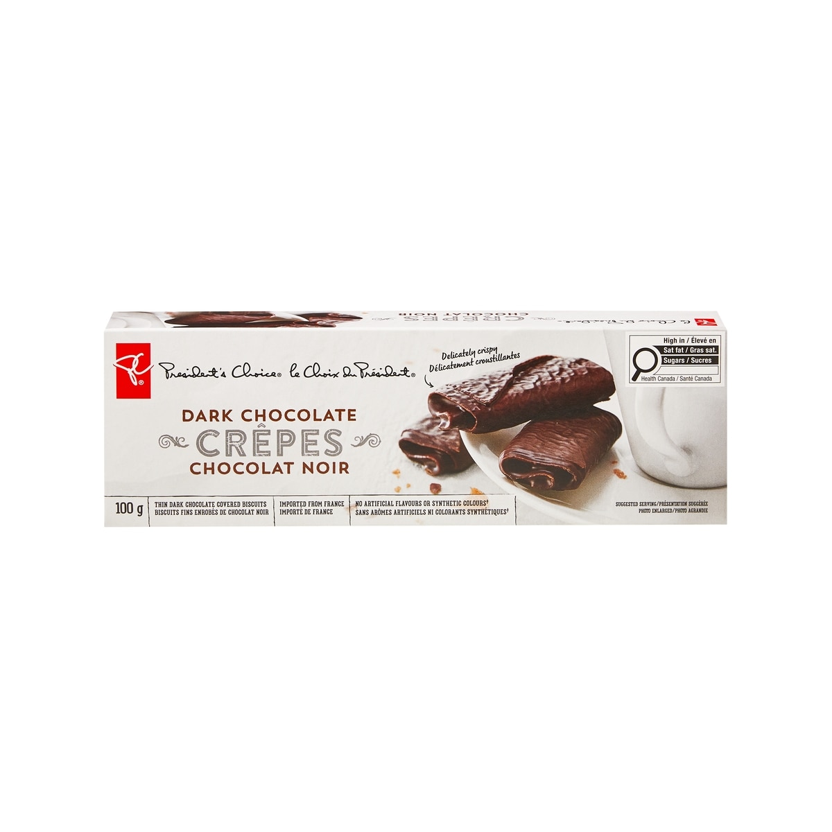 President's Choice Dark Chocolate Crêpes 100 g, $3.49/100g