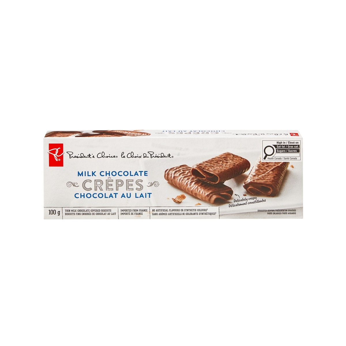 President's Choice Milk Chocolate Crêpes 100 g, $3.49/100g