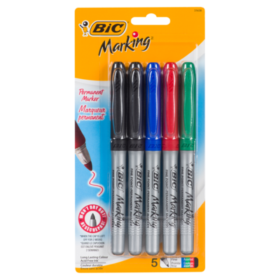 BIC Marqueurs permanents Intensity 5x1.0 ea, 1,40 $/1ch