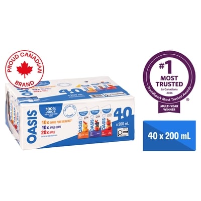 Oasis 100% Juice Blend Variety Pack 40x200.0 ml, $0.27/100ml