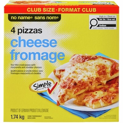 No Name Cheese Pizzas 1740 g, $0.78/100g
