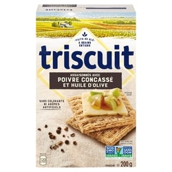 Christie TRISCUIT Poivre Concassé et Huile d’olive Craquelins 200 g, 1,25 $/100g