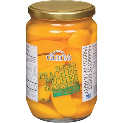 Diana Sauce Pêches en moitiés dans un sirop léger 720 ml, 0,76 $/100ml