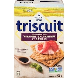 Christie TRISCUIT Vinaigre Balsamique et Basilic Craquelins 200 g, 2,25 $/100g