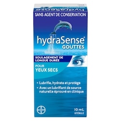 Hydrasense Gouttes oculaires pour yeux secs, soulagement rapide et durable 10 ml, 149,90 $/100ml