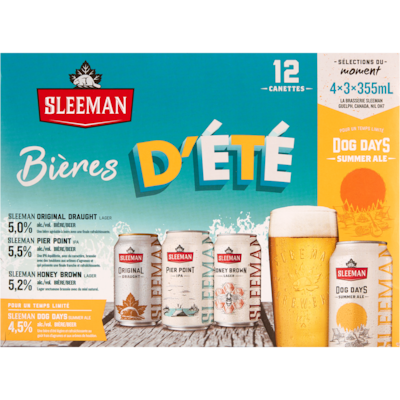 Sleemans Bières d’été (Pièce d’identité requise au moment du ramassage) 12x355.0 ml, 0,47 $/100ml