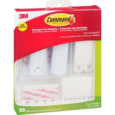 CommandMarque Trousse de Bandes et de Crochets pour Tableaux 50 Pièces