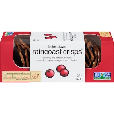 Lesley Stowe’s Raincoast crisps, canneberges 150 g, 5,33 $/100g