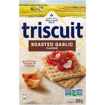 Christie Triscuit Roasted Garlic Crackers 200 g, $2.15/100g