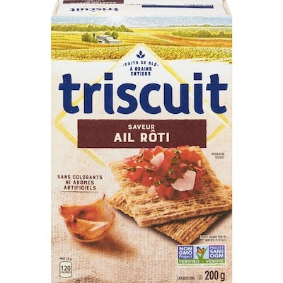 Christie TRISCUIT à Saveur d’ail Rôti Craquelins 200 g, 2,25 $/100g