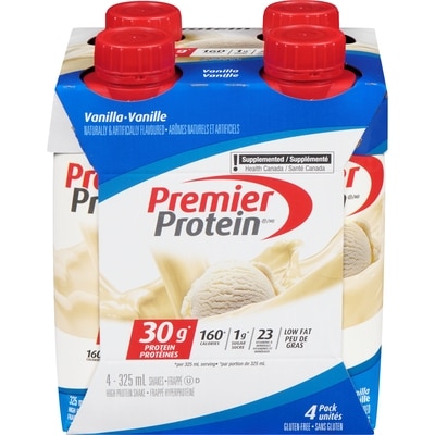 Premier Protein Vanilla Nutritional Supplement 4 Pack 4x325.0 ml, $1.23/100ml
