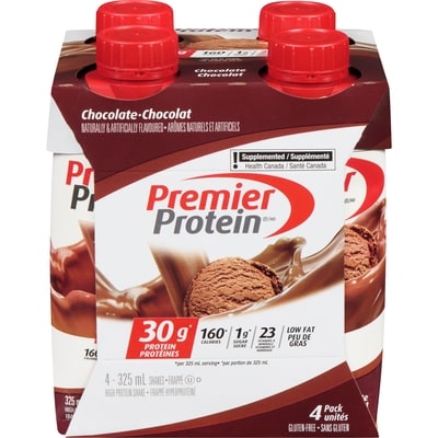 Premier Protein Chocolate High Protein Shake 4 Pack 4x325.0 ml, $1.23/100ml