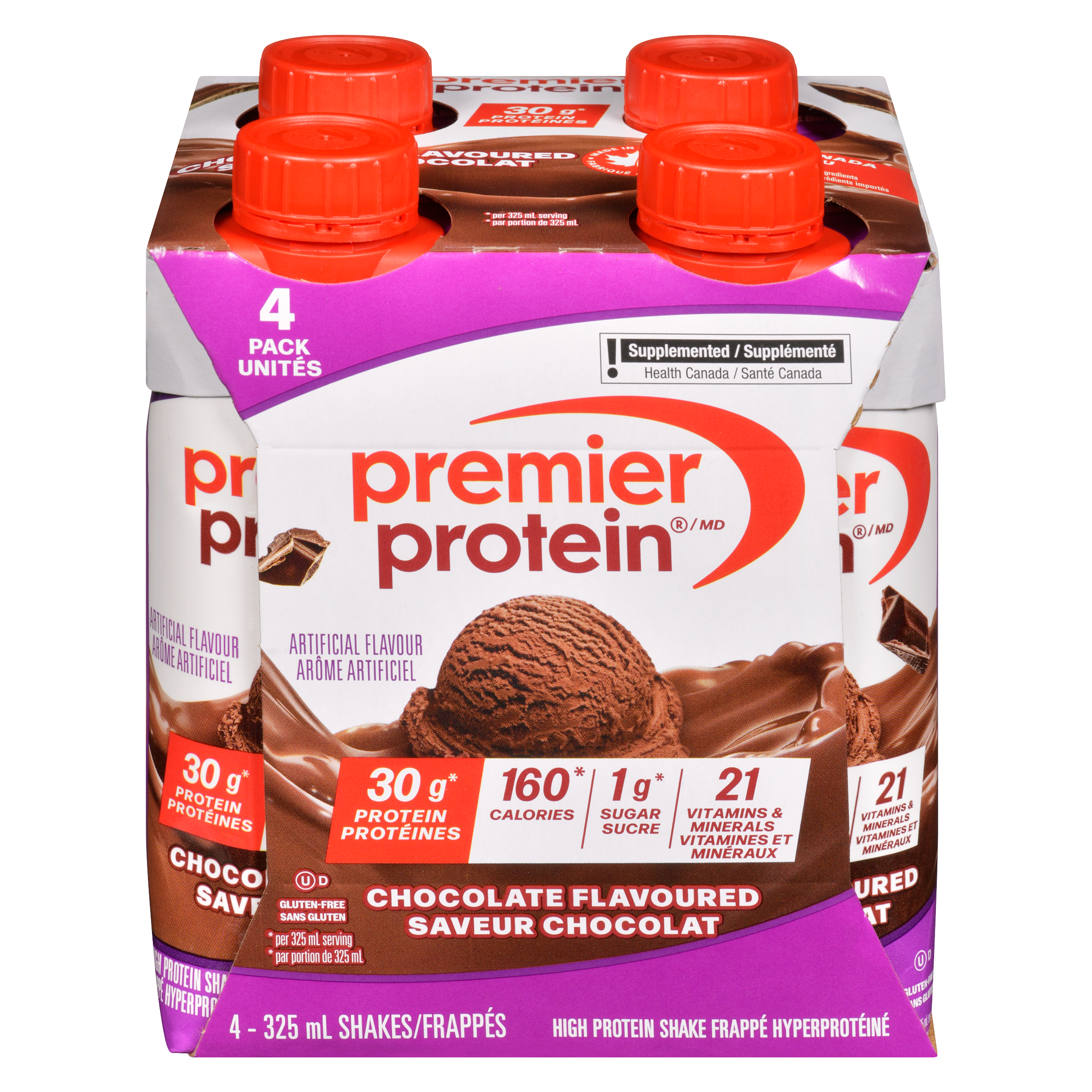 Premier Protein Chocolate High Protein Shake 4 Pack 4x325.0 ml, $1.23/100ml