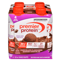 Premier Boisson Fouettée à Source de Protéines Chocolat 4 Emballage 4x325.0 ml, 1,15 $/100ml