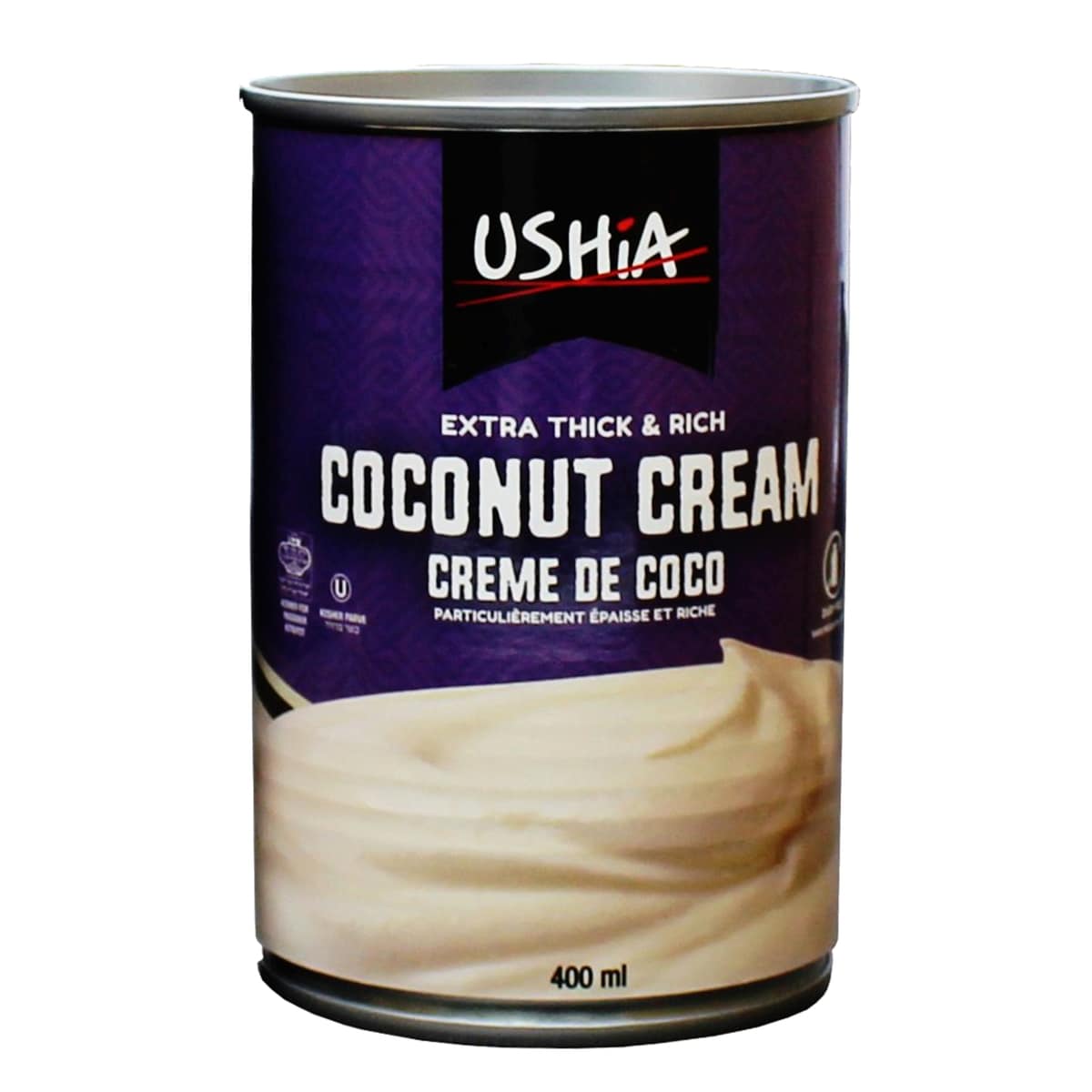 Ushia Crème de coco en conserve casher 400 ml, 0,75 $/100ml