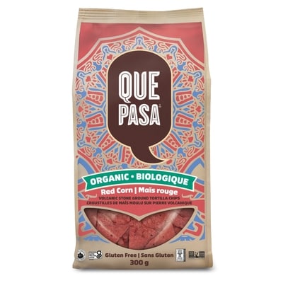 Que Pasa Organic Red Corn Tortilla Chips 300 g, $1.43/100g
