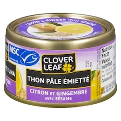 Clover Leaf Thon pâle émietté, citron gingembre sésame 85 g, 2,06 $/100g