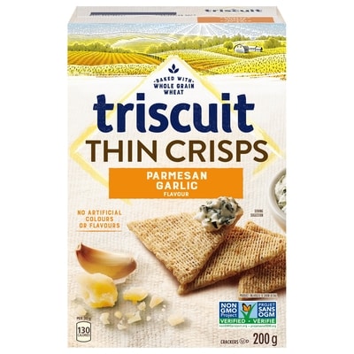 Christie TRISCUIT Thin Crisp Garlic Parmesan Crackers 200 g, $2.50/100g