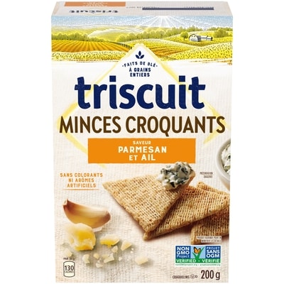 Christie TRISCUIT minces et croquants, à saveur de parmesan et ail craquelins 200 g, 1,75 $/100g