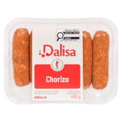 Dalisa Saucisses porc chorizo 450 g, 1,62 $/100g