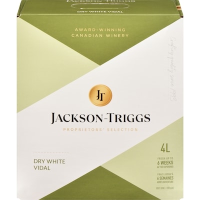 Jackson Triggs Proprietors' Selection White Wine Dry White Vidal (ID required at pick-up) 4 l, $1.16/100ml