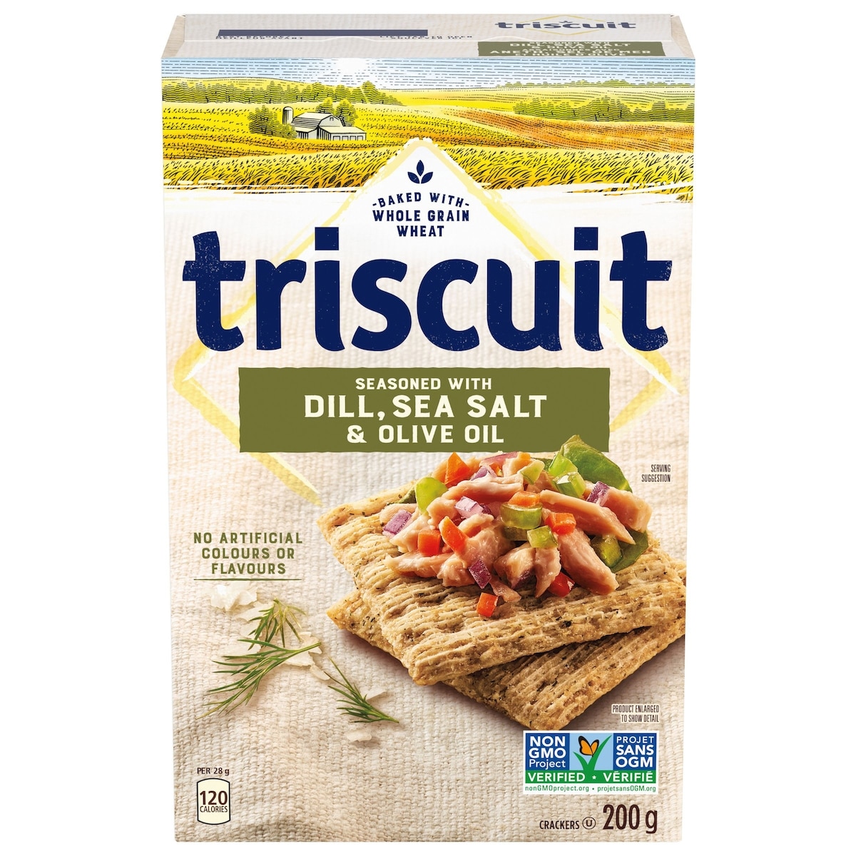 Christie TRISCUIT Dill Sea Salt & Olive Oil Crackers 200 g, $1.25/100g
