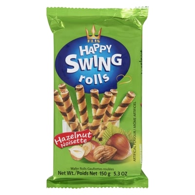 Happy Swing Gaufrettes Roulées avec Garniture à Saveur de Noisette