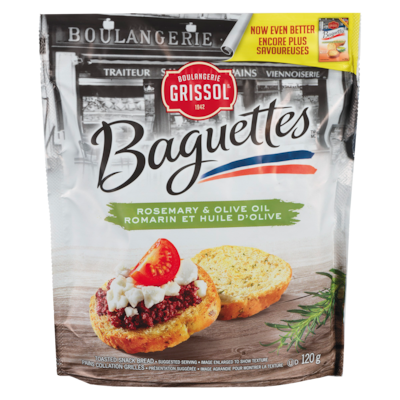 Grissol Boulangerie Grissol Baguettes Romarin et huile d’olive 120 g, 3,58 $/100g
